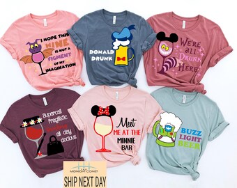 Disney All Characters Drinking Shirts, Drinking Princess Shirt, Disney Mickey and Friends, Star wars, Epcot Festival 2025 Wine Beer Shirt
