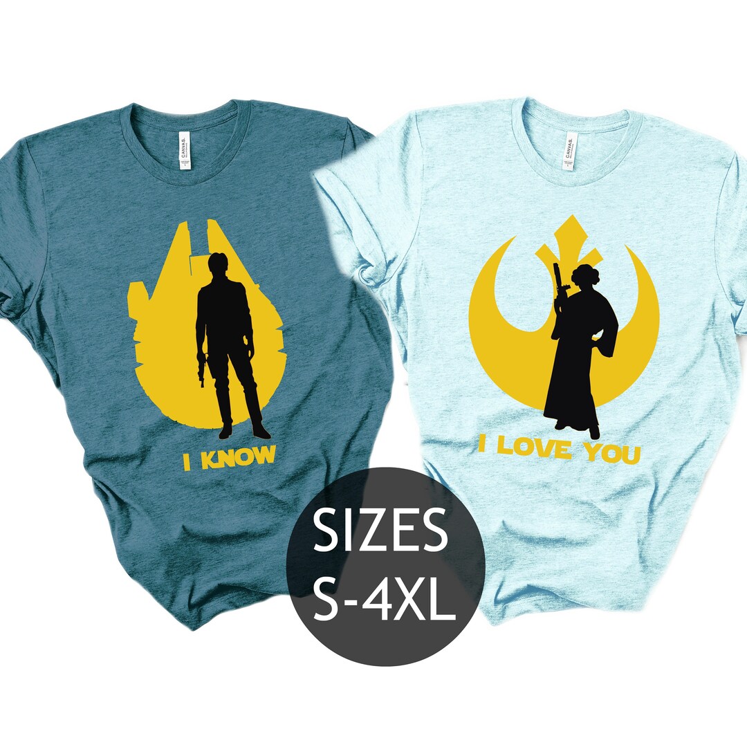 STAR WARS I Love You I Know Tシャツ XL I Love You I Know T-shirt, Star Wars Shirt, Disney Couples Shirt