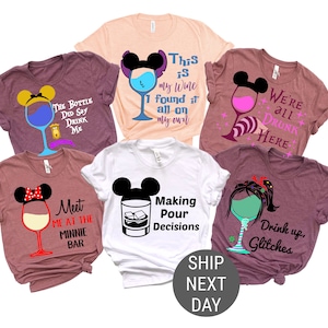 Princess Drinking Shirts, Wine Princess Shirts, Food and Wine Festival, Bibbity Bobbity Boo, Matching Vacation, Epcot Festival