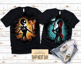 Jack And Sally Halloween Couple Shirt, Nightmare Before Halloween, Jack Skellington The Pumpkin King Shirt , Halloween Shirt