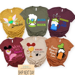 Disney Drinking Shirts, Disney Drinking Around The World T Shirt, Epcot Food And Wine Top, Disney Wine Tshirt, Drinking Team Tee Shirts