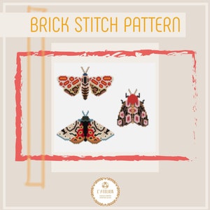 PDF Brick Stitch Pattern ITA/ENG - Red Moths