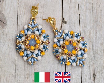 DIY Beading pattern Pdf ITA/ENG - Amalfi Earrings Tutorial