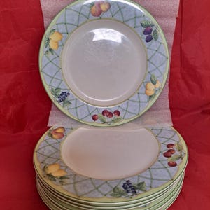 Vintage Fruit Rapture Salad Plates   Set (7)   81/2&quot;