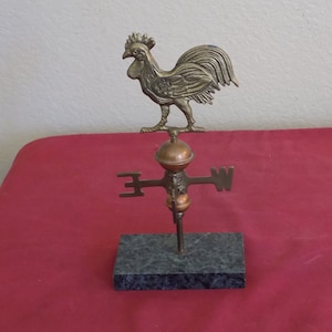 Vintage Weather Vane Rooster Inside Decor   9 3/4&quot; tall