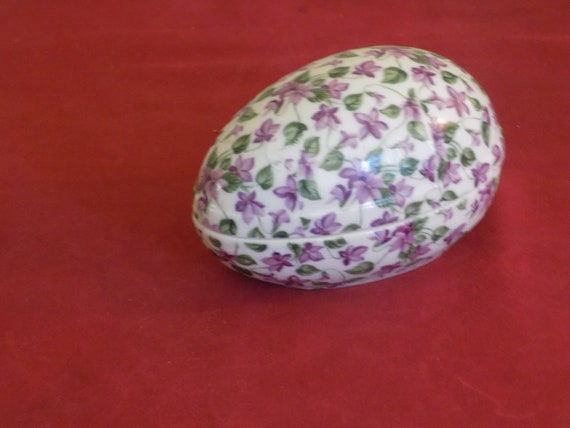 Mann Bone China Easter Egg Covered Dish Vintage Ceramic Rose Covered Egg