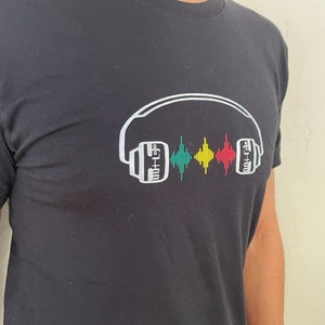 Headset T shirt, Ethiopia alphabet T shirt, Green yellow red T shirt, Geez T shirt, music T shirt, Reggae lover T shirt,Music lover T shirt