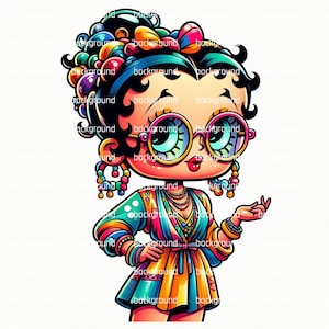 Betty boop svg colorido, lindo, png divertido, Betty boop png, archivos svg, retrato de dibujos animados, clip art de betty boop, DTF, sublimación, diseño de camiseta