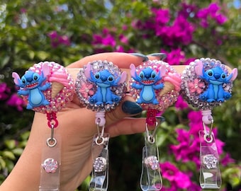 Stitch inspired badge reel, Disney Badge holder, nurse badge reel, Pediatric Badge holder, Disney movies badge reel, Badge reel ed