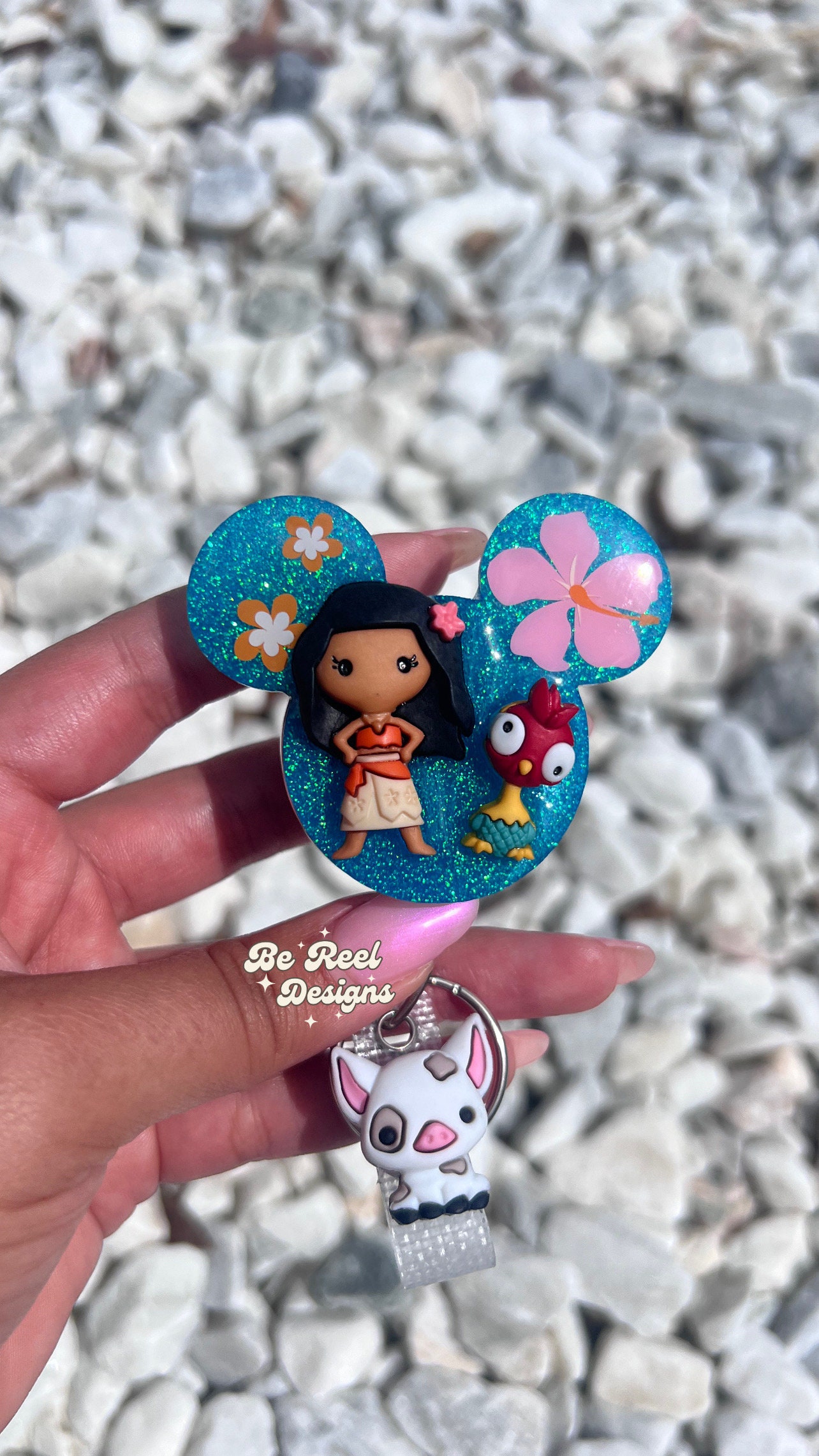 Moana badge reel, Moana Heavy duty nurse badge holder, Interchangeagle Badge Reel