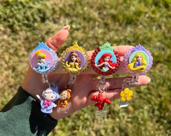 Princess-Inspired Badge Reels | Character Badge Holder | Pediatric Nurse Gift