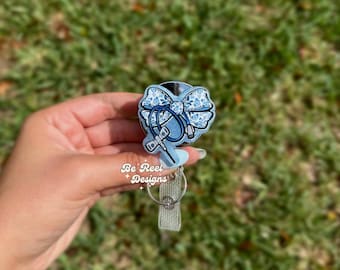 Butterfly Needle Badge Reel, Coquette Nurse Badge Holder