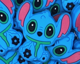 Blue and Pink Experiment Silicone Focal Bead, Experiment Focal Bead, Halloween focal bead,