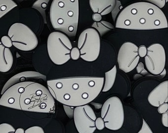 Mouse Head focal beads, Colored mouse Focal beads, Mouse Silicone Focal Bead, Focal silicone bead for pens