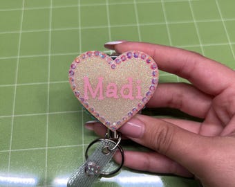 Rhinestone Heart, Valentine Day Badge Reel