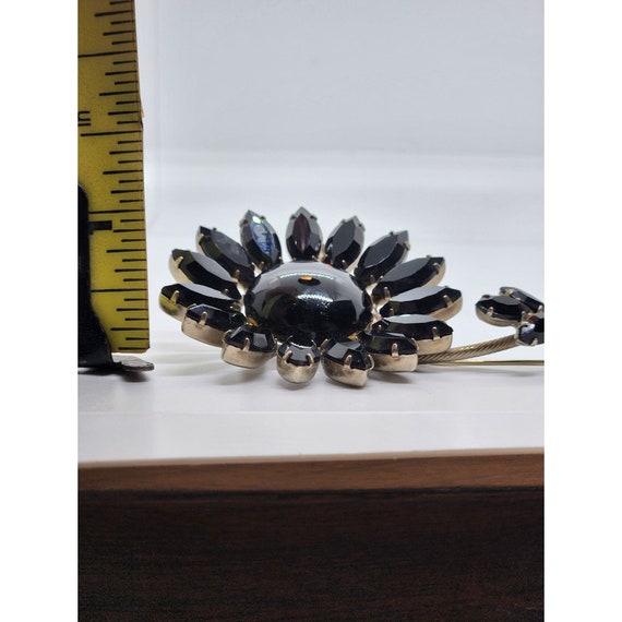 Black Flower Vintage Pin - image 3