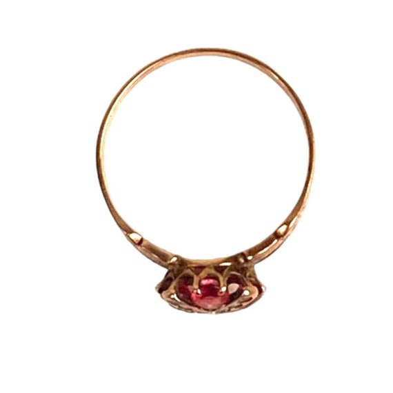 Antique Victorian 10K Rose Gold Garnet Engagement… - image 3