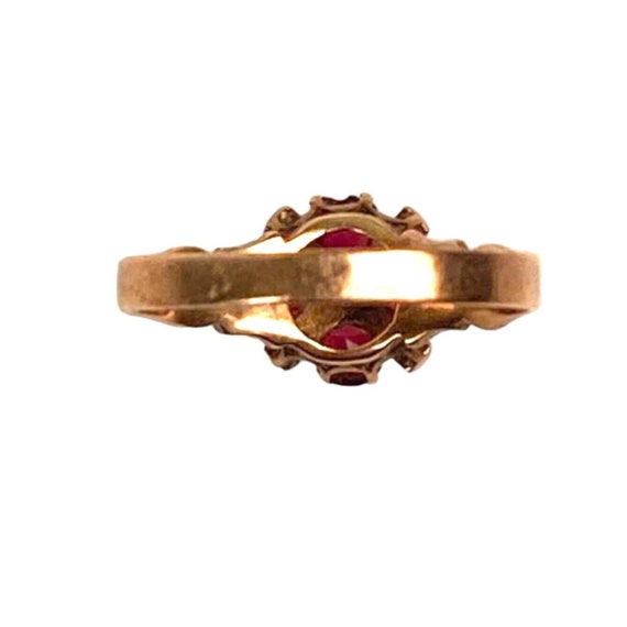 Antique Victorian 10K Rose Gold Garnet Engagement… - image 5
