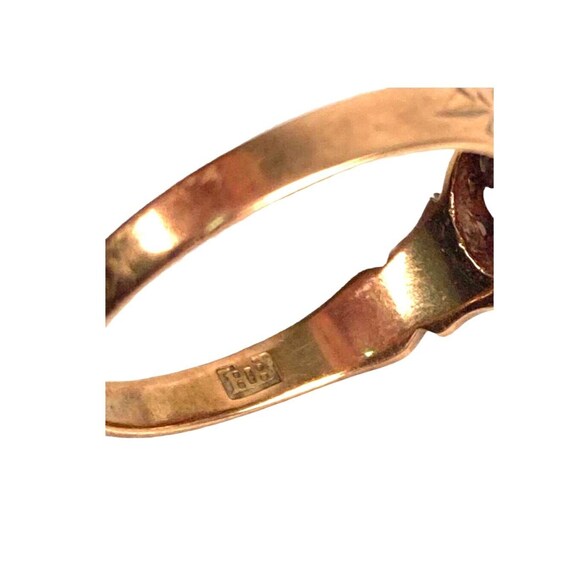 Antique Victorian 10K Rose Gold Garnet Engagement… - image 6
