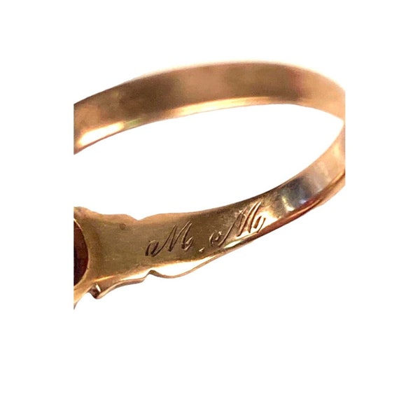 Antique Victorian 10K Rose Gold Garnet Engagement… - image 4