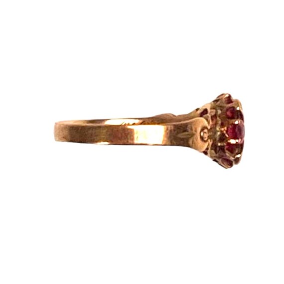 Antique Victorian 10K Rose Gold Garnet Engagement… - image 2