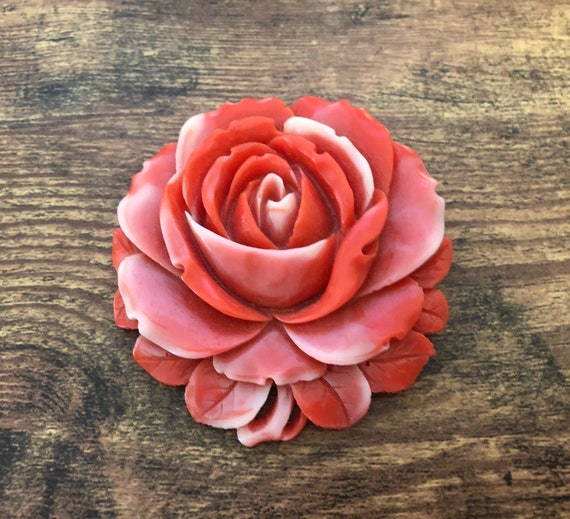Bakelite Rose Pin - Rose Flower Brooch - Rose Broo