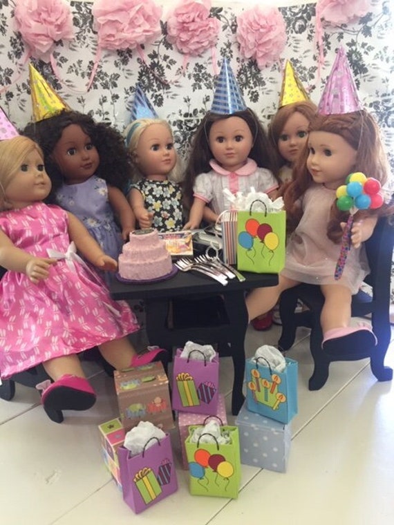 American Girl Size DOLL Birthday Party SET 3 with cake Etsy