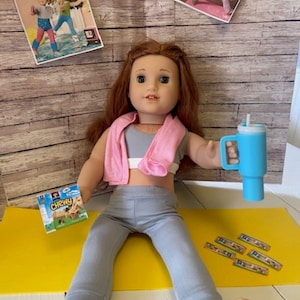 American Girl Doll Gymnastics Outfit: Stanley Cup, Mat & Snack