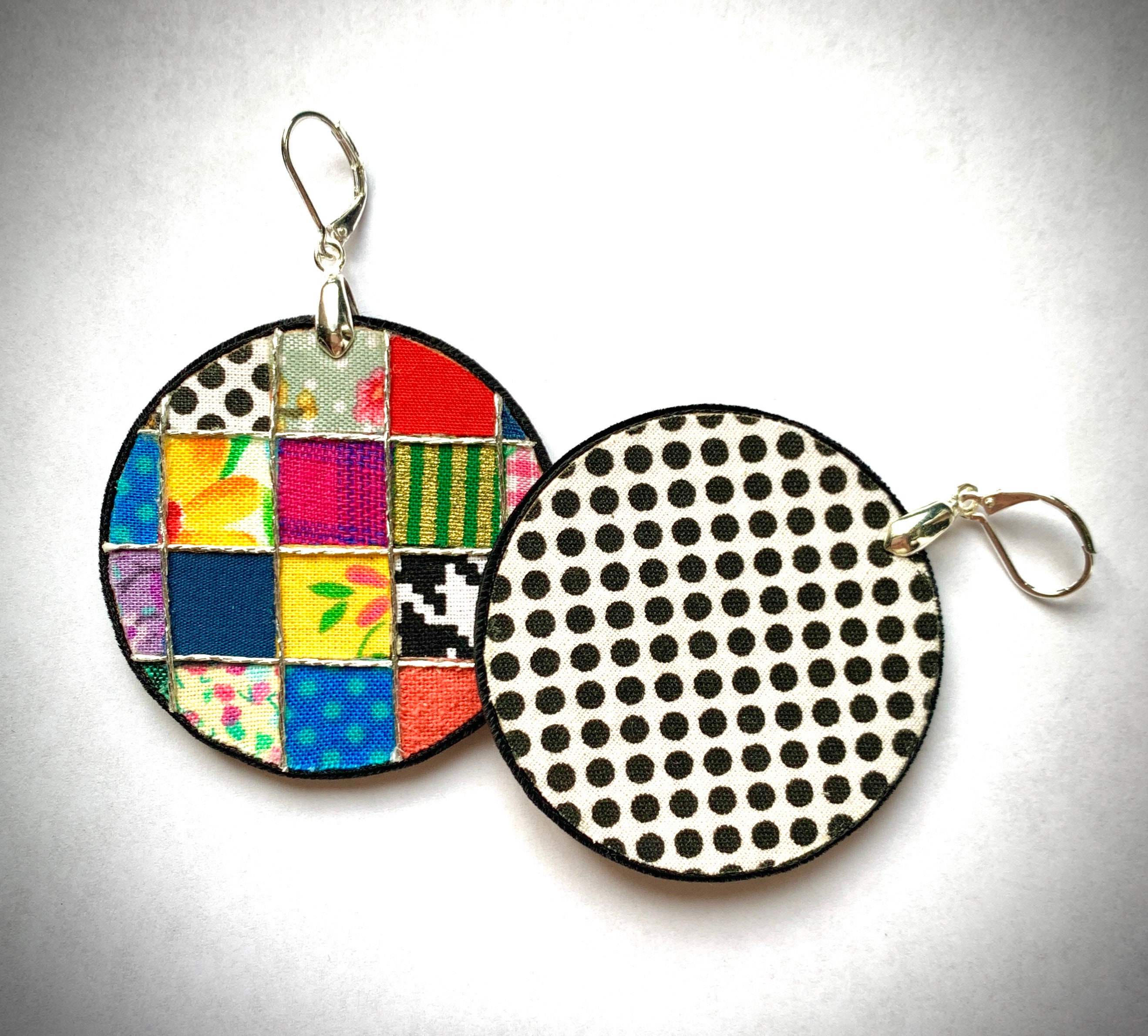 Reversible Patchwork Quilt Earrings Etsy