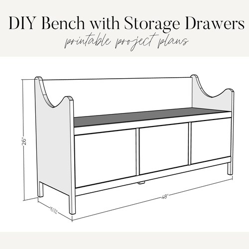 Builtin Storage Bench Woodworking Plans Etsy