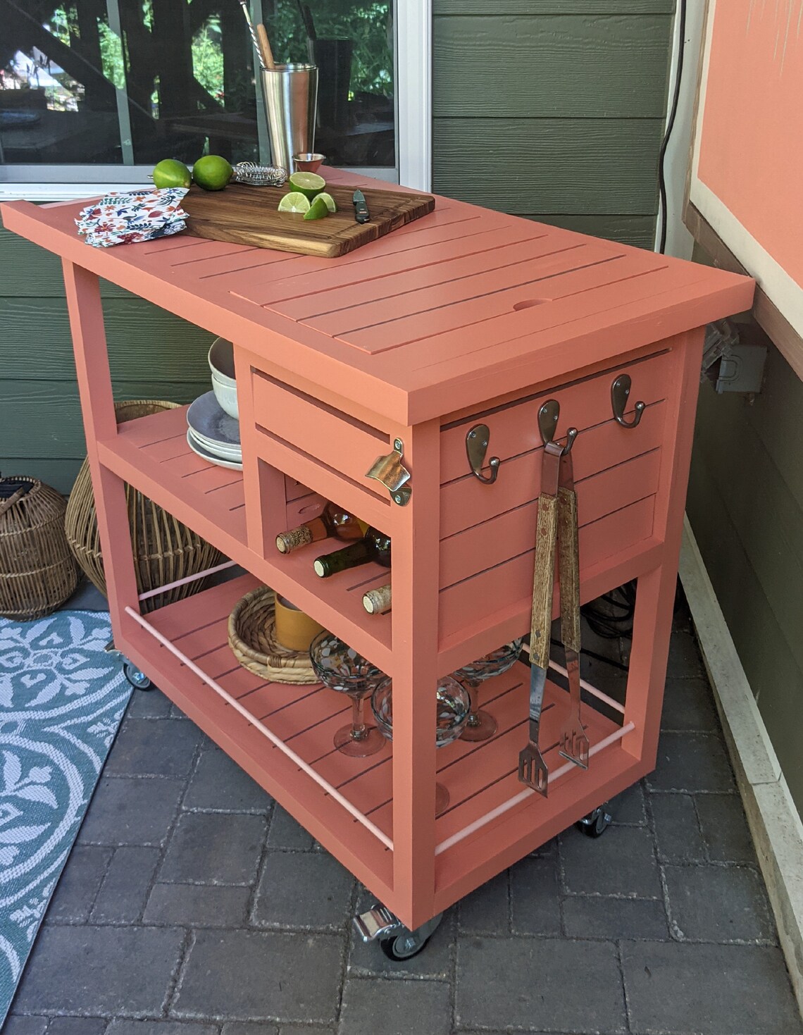 Bar Cart Plans Printable PDF Woodworking Plans Etsy