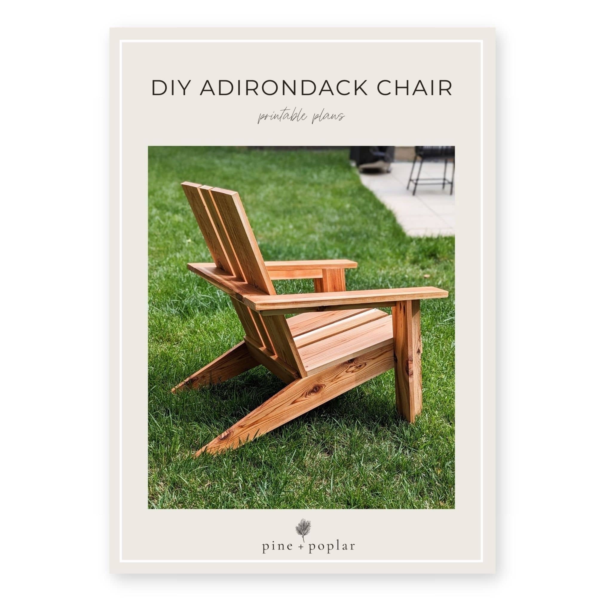 Modern Adirondack Chair Printable Plans - Etsy
