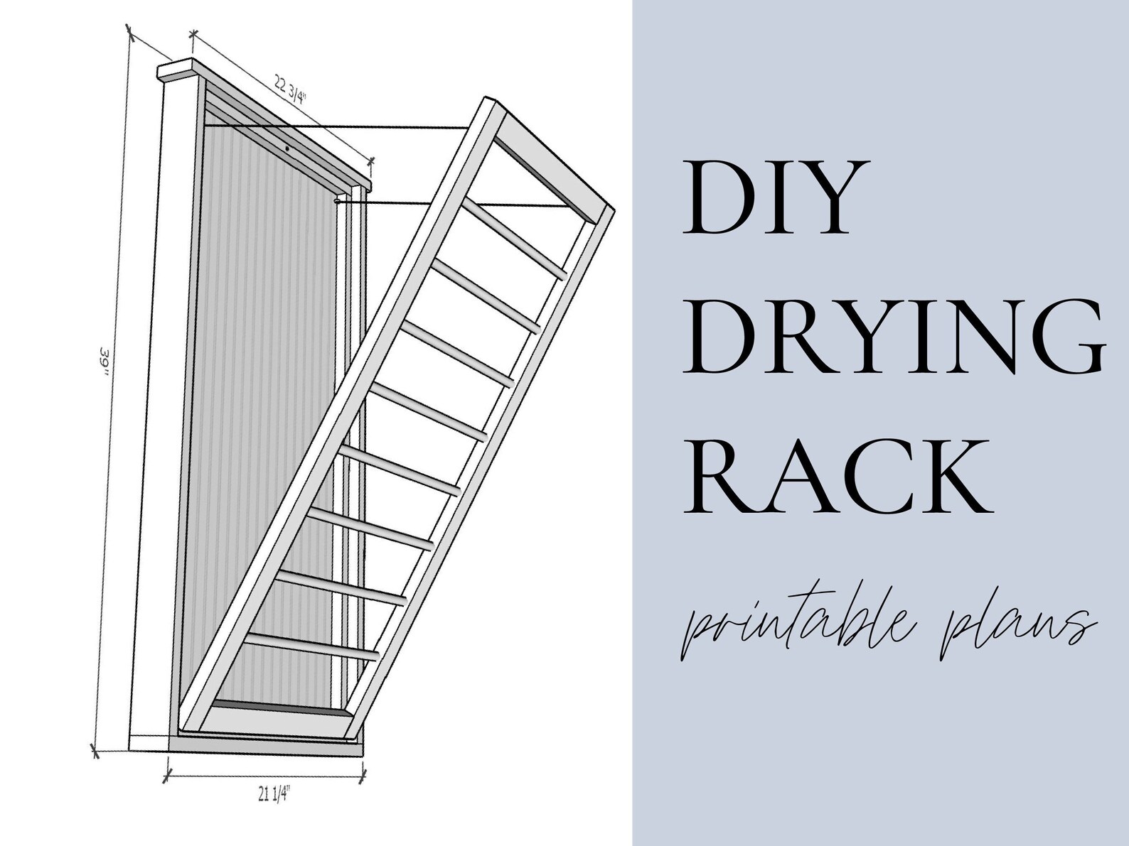 Fold Down Drying Rack Plans Printable PDF Woodworking Plans Etsy