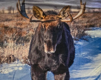 Cozy Moose Blanket; great for snuggling, throwing on the bed, and a perfect gift for wildlife and moose lovers!