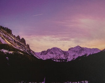 MAKE AN OFFER! Twilight at the Nokhu Crags - Northpark, Colorado Mountains; Cameron Pass,  State Park; mountain canvas wall art