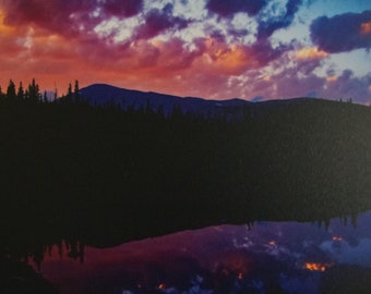 MAKE AN OFFER! Sunset Silhouettes; Cotton Candy Skies over Brainard Lake in the Indian Peaks Wilderness, Colorado; canvas wall art