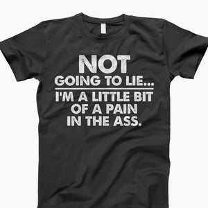 Not Going To Lie, I’m A Little Bit Of A Pain, In The Ass Shirt, Pain In The Ass Tee, Funny Saying Shirt, Sarcastic Quote Tee, Mood Shirt Black