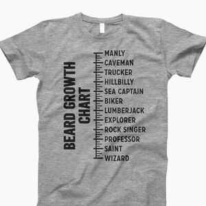 Beard growth chart t-shirt, Beard Growth, Beard Lovers, Beard T-Shirt, Beard Style, Beard, Beard Apparel, Beard Shirt, Beard Measurement
