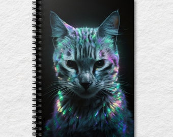 Majestic radiating cat spiral notebook, ruled line