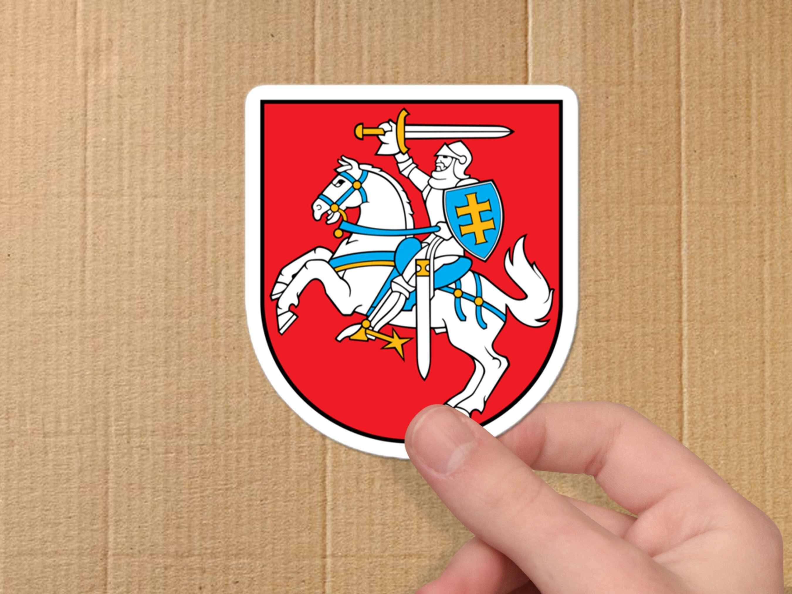 2X - Lithuanian Coat Of Arms Cell Phone Sticker Die Cut