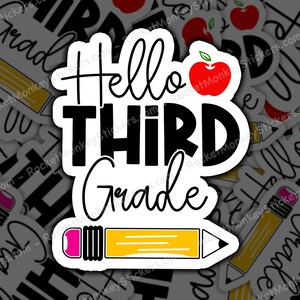 Third Grade, Teacher, Sticker, Third Grade, Teacher Gift, Teacher Appreciation, School Sticker, Classroom Decor, Teacher Life, Teaching