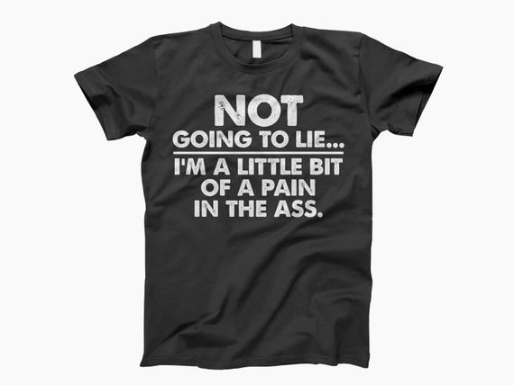 Not Going To Lie, I’m A Little Bit Of A Pain, In The Ass Shirt, Pain In The Ass Tee, Funny Saying Shirt, Sarcastic Quote Tee, Mood Shirt
