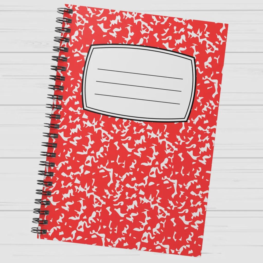Red Composition Notebook – Classic Spiral Lined Journal for School or ...