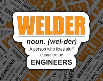 Welder Sticker, Noun, A Person Who Fixes Stuff, Sticker, Funny Welder, Welding Humor, Welder Gift, Humorous Sticker, Welding Life, Welding