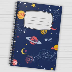 Space Composition, Space Journal, Rocket Notebook, Writing Notebook, Composition Book, School Journal, Outer Space, Journal Composition