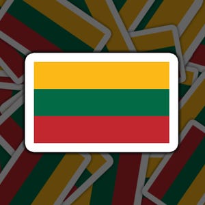 Lithuanian Flag Pride, Sticker, Lithuanian Flag, Lithuania Sticker, Flag Decal, Lithuania Flag, Country Sticker, Flag Design, Lithuanian