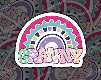 Granny, rainbow, grandma, sticker, stickers