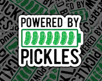 Powered by pickles, sticker, stickers