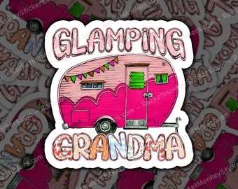 Glamping grandma, camping, sticker, stickers