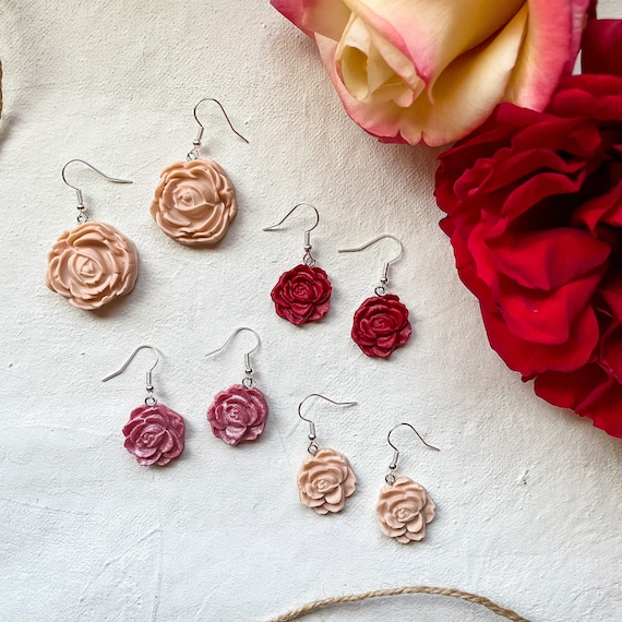 Rose dangle sale earrings